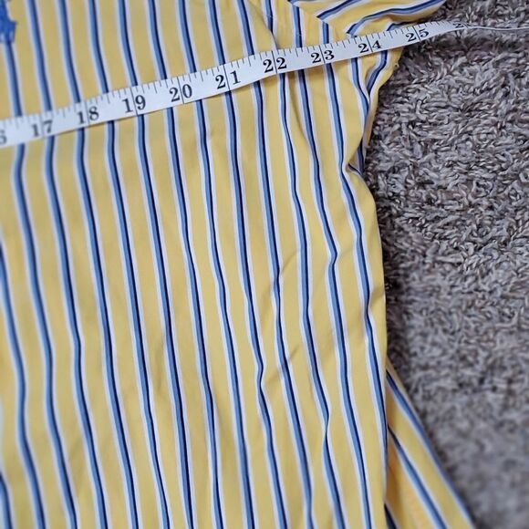Ralph Lauren Yellow, Blue & White Striped Classic Dress Shirt - Picture 4 of 7